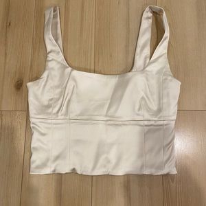 Aritzia/Wilfred Shine Bustier, size small, champagne colour